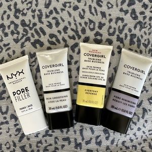 Brand New NYX Pore Filler Primer and 3 Cover Girl Skin Primer makeup tubes
